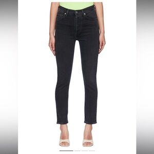 Agolde Nico high rise slim fit washed black denim sz 26